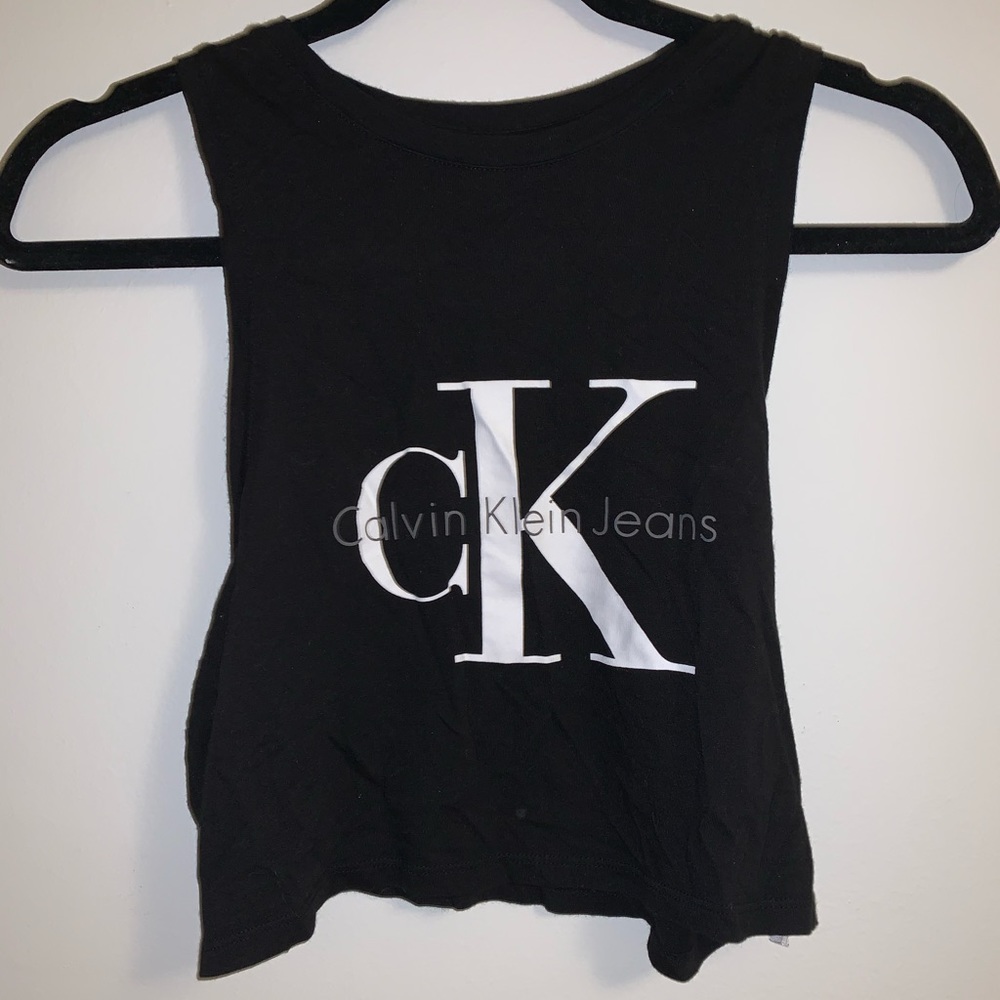 Calvin Klein Logo Cropped Tank Top